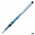 Esferográfica de Tinta Líquida Pilot V Pen Descartável Pena de Caligrafia Azul Aço 0,4 mm (12 Unidades)