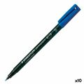 Marcador Permanente Staedtler Lumocolor 313-3 S Azul (10 Unidades)