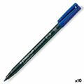Marcador Permanente Staedtler Lumocolor 317-3 M Azul (10 Unidades)
