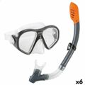 óculos de Mergulho com Tubo Intex Reef Rider Azul (6 Unidades)