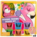 Jogo de Plasticina Playgo Seaside Friends (6 Unidades)