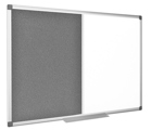Quadro Combinado 90x120cm Feltro Cinzento / Branco Moldura Alumínio Maya