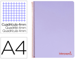 Caderno Espiral A4 Wonder Capa Plástico 80f 90gr Quadricula 4mm com Margem Violeta