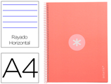 Caderno Espiral A4 Micro Antartik Capa Forrada 80f 90 gr Horizontal 1 Banda 4 Furos Cor Rosa Claro