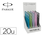 Caneta Parker Vector XL Aparo F Expositor de 20 Unidades Cores Sortidas