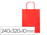 Saco de Papel Basika Celulose Vermelho S com Asa Torcida 240x320x10 mm