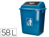 Contentor de Lixo Q-connect Plástico com Tampa de Empurrar 58 Litros 470x330x760 mm Azul