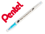 Pincel Pentel Brush Sign Pen com Ponta Dupla Cor Azul Bebe