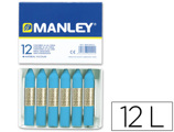 Lápis de Cera Manley 12 Unidades Azul Celeste