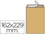 Envelope Bolsa C5 Castanho 162x229 mm Tira de Silicone Pack de 250 Unidades