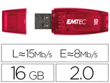 PenDrive USB Emtec Flash USB 16gb c410 Vermelho