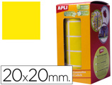 Etiquetas Apli Autoadesivas Quadradas 20x20 mm em Rolo. Amarelo