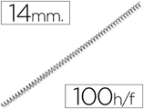 Espiral Q-connect Metálica 64 5:1 14 mm 1 mm Caixa de 100 Unidades