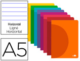 Caderno Agrafado 360 Capa de Plástico Din A5 48 F 90 gr Pautado com Margem Dupla Cores Sortidas