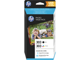 HP 303 PVP with ink cartridges Preto, tri-color + 40 sheets HP Advanced Photo Paper 10x15.