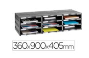 Modulo Classificador Archivo 2000 Archivodoc 9 Compartimentos Cor Preto 360x900x405 mm