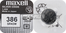 Pilhas Maxell Micro SR0043W Mxl 386 1,55V