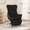 Cadeira de Descanso com Apoio Couro Artificial Preto Brilhante