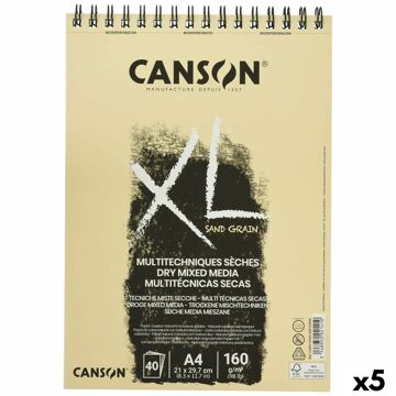 Almofada de Desenho Canson XL Sand Natural A4 40 Folhas 160 g/m2 5 Unidades