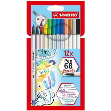 Conjunto de Canetas de Feltro Stabilo Pen 68 Brush 12 Peças Multicolor