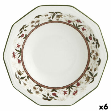 Prato Fundo Queen´s By Churchill Assam Floral ø 20,5 cm Cerâmica Servies (6 Unidades)
