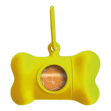 Dispensador de Sacos para Cães United Pets Bon Ton Neon Cão Amarelo (8 X 4,2 X 5 cm)