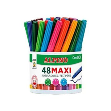 Conjunto de Canetas de Feltro Alpino Classbox Multicolor 48 Peças