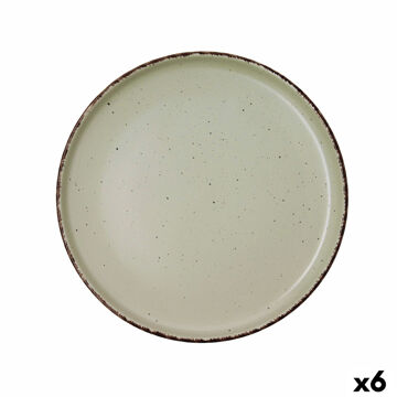 Prato de Jantar Quid Duna Verde Cerâmica 26,5 X 2,8 cm (6 Unidades)