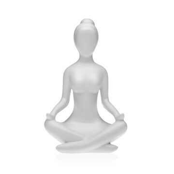 Figura Decorativa Versa Branco Yoga 12 X 20 X 10 cm Resina
