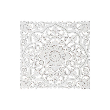Decoração de Parede Dkd Home Decor Branco Mandala índio Acabamento Envelhecido Decapé 90 X 4 X 90 cm