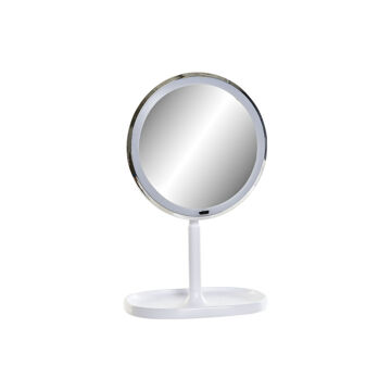 Espelho de Aumento com LED Dkd Home Decor Branco Plástico (20 X 20 X 33 cm)