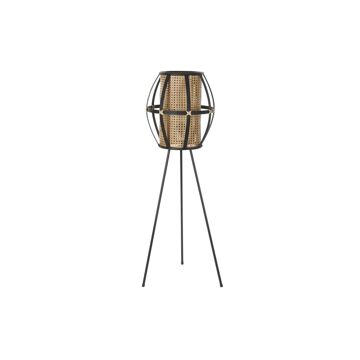 Luminária de Chão Dkd Home Decor Preto Metal Castanho Rotim Bambu (38 X 38 X 119 cm)
