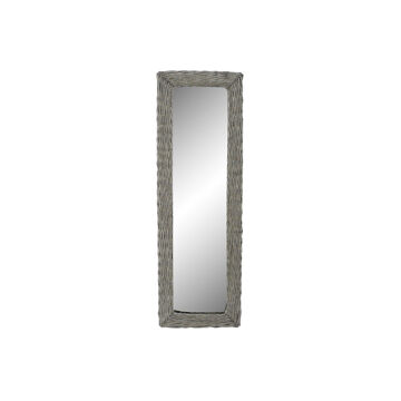 Espelho de Parede Dkd Home Decor Espelho Cinzento Vime Cottage (43 X 4 X 133 cm) (43 X 4 X 132 cm)