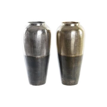 Vaso Dkd Home Decor Alumínio Duas Cores Moderno (16 X 16 X 33,5 cm) (2 Unidades)