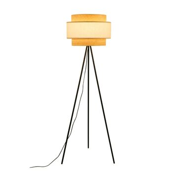 Luminária de Chão Dkd Home Decor Poliéster Bambu (50 X 50 X 163 cm)