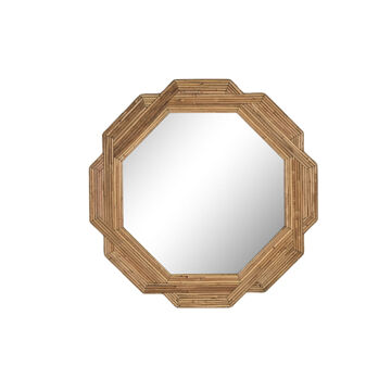 Espelho de Parede Dkd Home Decor Castanho Rotim (80 X 2 X 80 cm)