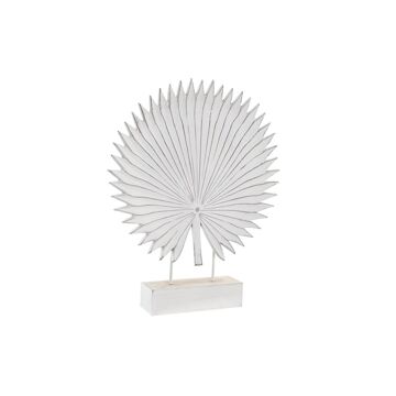 Figura Decorativa Dkd Home Decor Metal Branco Tropical Madeira Mdf Folha de Planta (36 X 7 X 46 cm)
