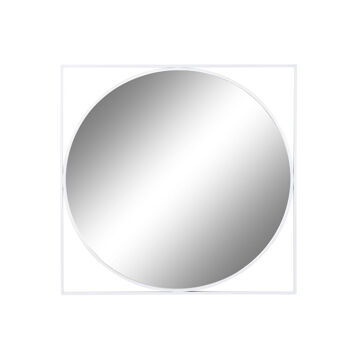 Espelho de Parede Dkd Home Decor 85,5 X 3 X 85,5 cm Cristal Branco Ferro