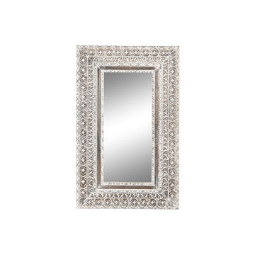 Espelho de Parede Home Esprit Branco Castanho Madeira de Mangueira Decapé Lapidado 62 X 4 X 100 cm