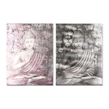 Pintura Home Esprit Buda Oriental 60 X 2,7 X 80 cm (2 Unidades)