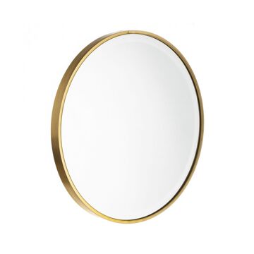 Espelho de Parede 40 X 2,8 X 40 cm Cristal Dourado Alumínio