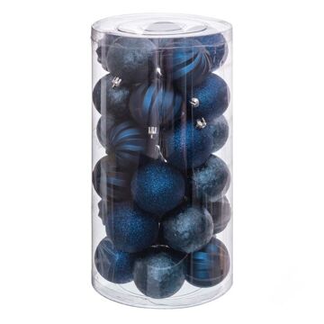Bolas de Natal Azul Plástico 6 X 6 X 6 cm (30 Unidades)