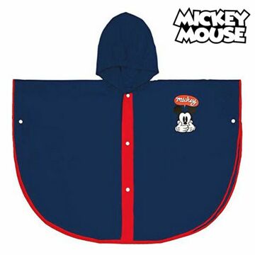 Poncho Impermeável com Capuz Mickey Mouse Azul