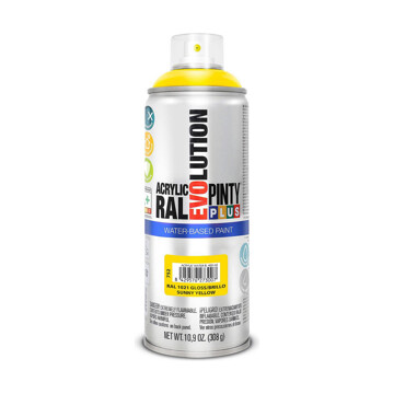 Tinta em Spray Pintyplus Evolution Ral 1021 à Base de água Sunny Yellow 300 Ml