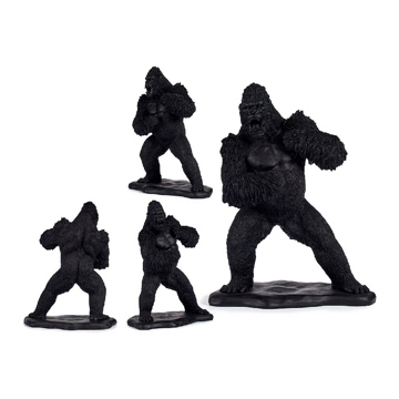 Figura Decorativa Gorila Preto Resina (25,5 X 56,5 X 43,5 cm)