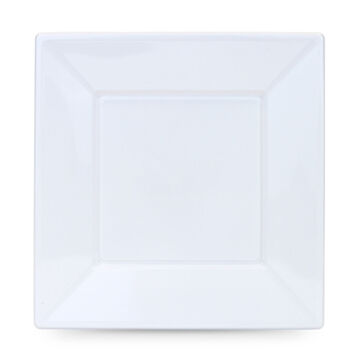 Conjunto de Pratos Reutilizáveis Algon Quadrado Branco Plástico 23 cm 12 Unidades