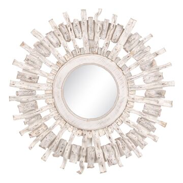 Espelho de Parede Teca Branco 80 X 8 X 80 cm
