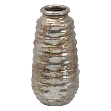Vaso Cerâmica Prata 15 X 15 X 30 cm