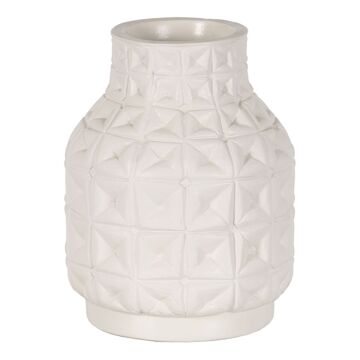 Vaso Branco Cerâmica 22 X 22 X 28 cm