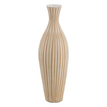 Vaso Branco Bege Bambu 20 X 20 X 64 cm